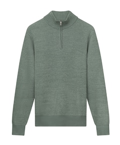 Heren trui met rits groen