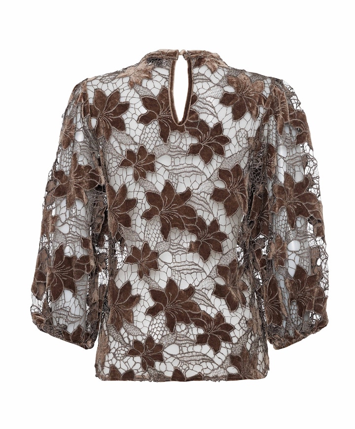 Dames top bruin