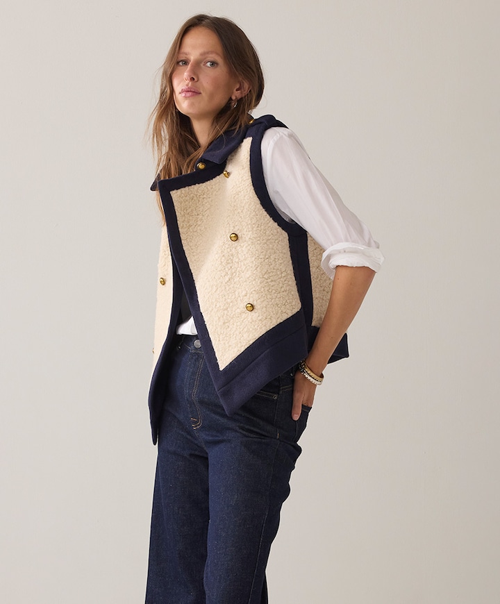 Dames gilet blauw