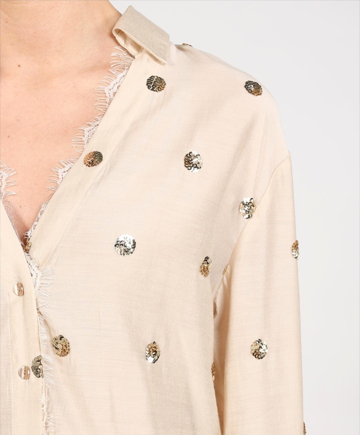 Dames blouse beige