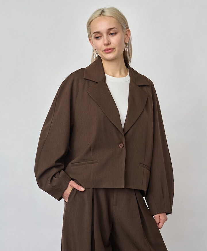 Dames blazer bruin