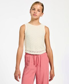 Meisjes top ecru