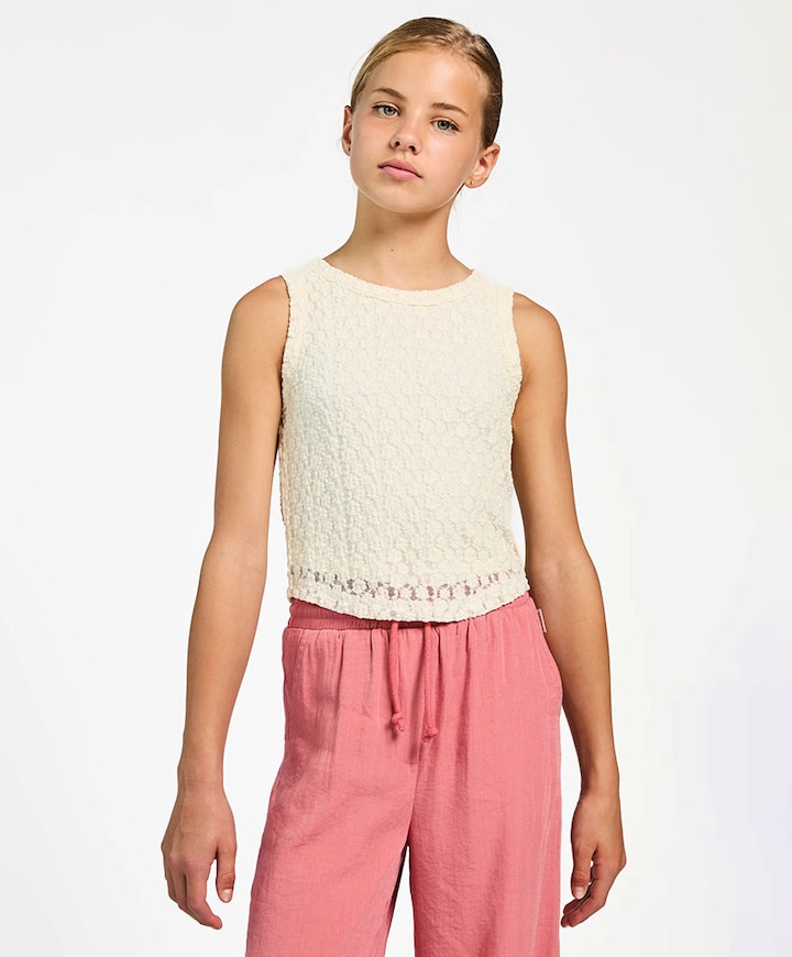 Meisjes top ecru