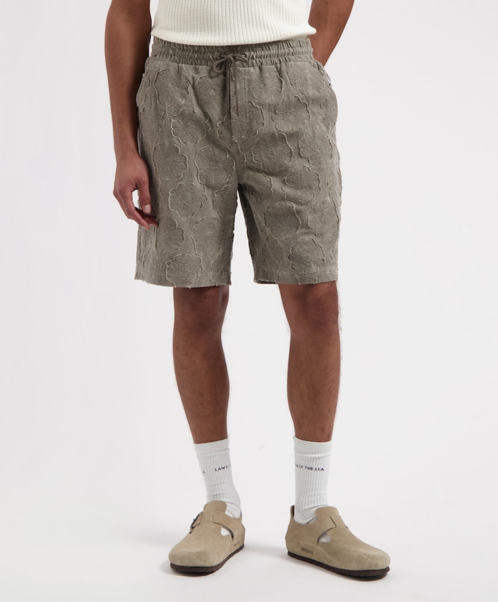 CROISIC GARMENT DYED JACQUARD SHORT heren korte broek bruin