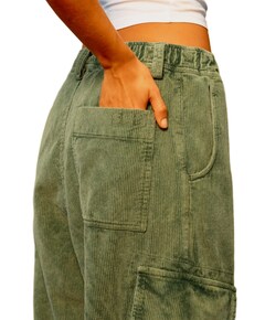 Romeo Baggy Washed Corduroy dames broek groen