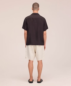 Heren overhemd korte mouw bruin