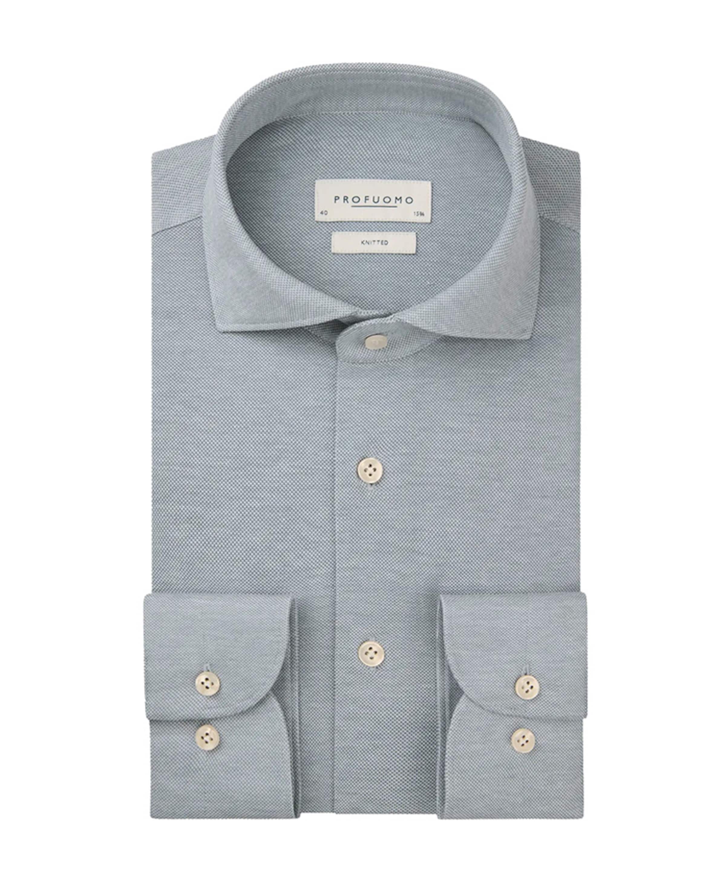 Heren overhemd lange mouw grijs