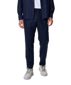 Blended wool drawstring with Shark fin pantalon blauw