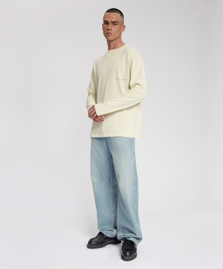Heren longsleeve beige