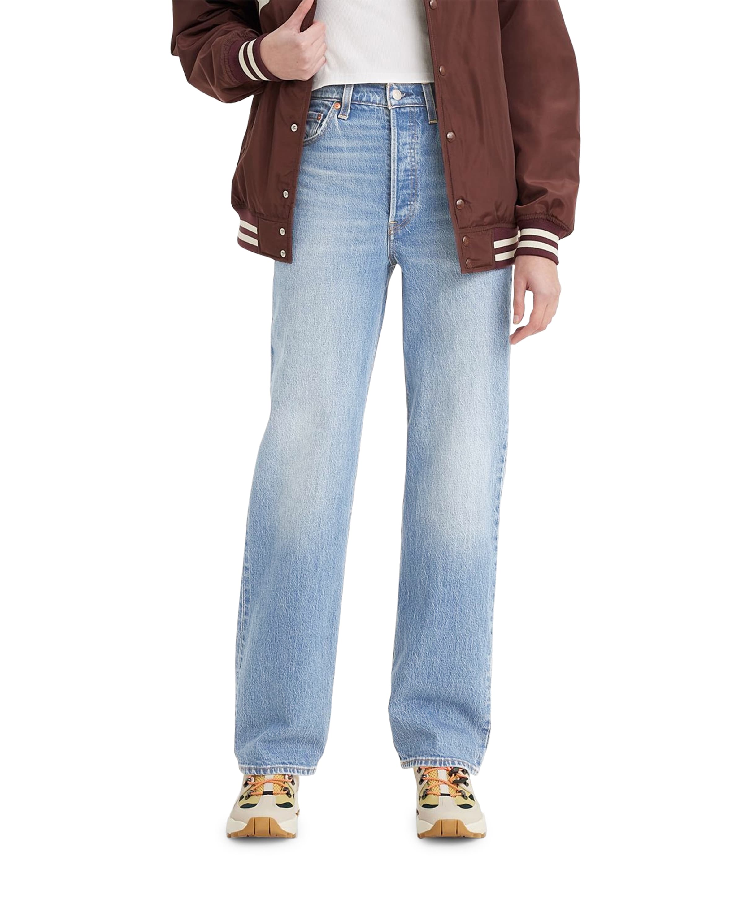 Ribcage full length dames broek blauw