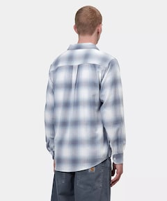 Heren overhemd lange mouw blauw