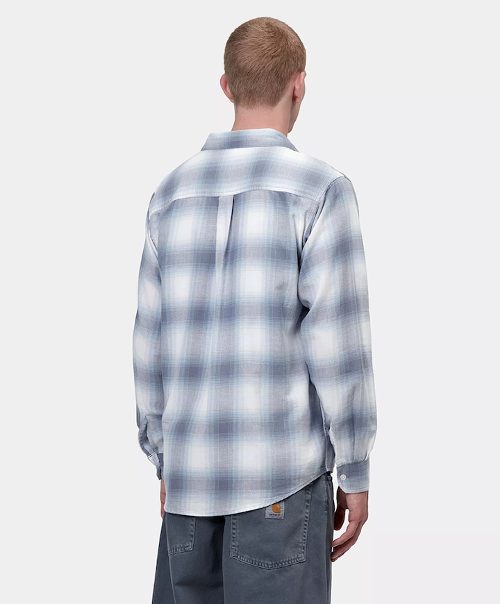 Heren overhemd lange mouw blauw