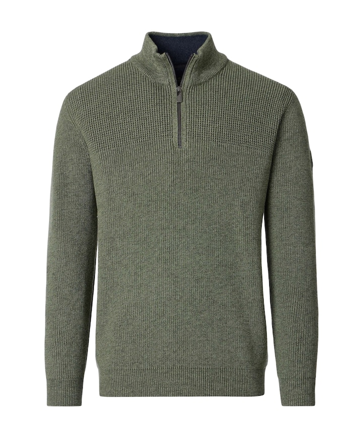 Heren trui met rits groen
