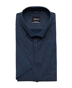 Heren overhemd korte mouw blauw
