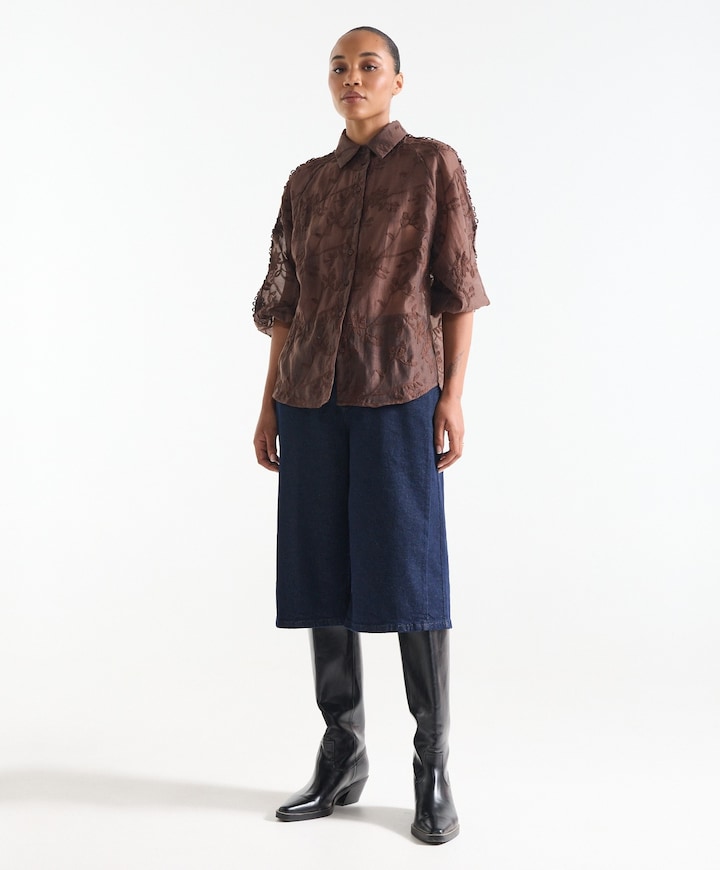Dames blouse bruin