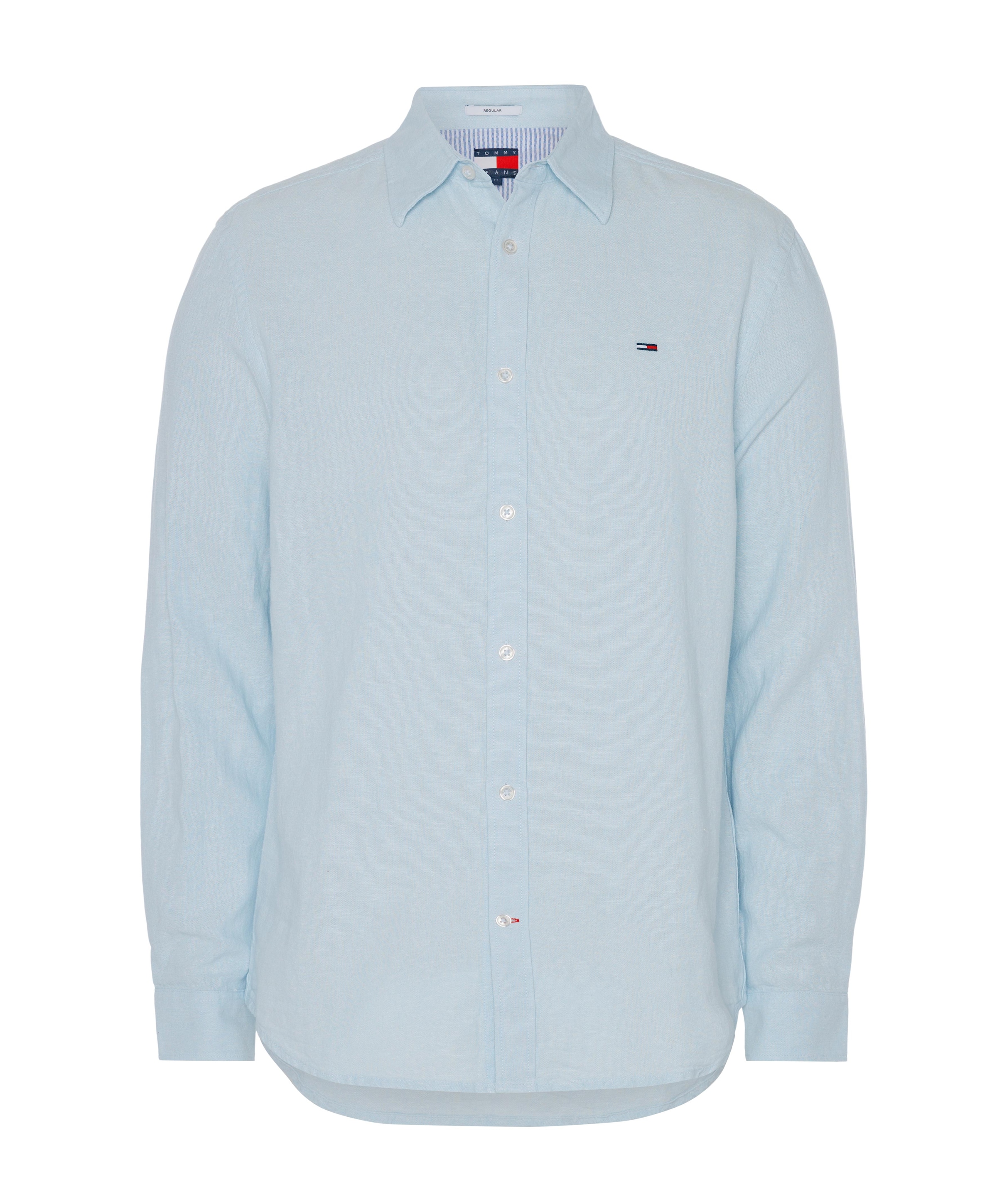 Heren overhemd lange mouw blauw