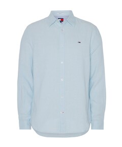 Heren overhemd lange mouw blauw