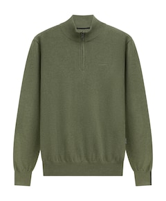 Heren trui met rits groen