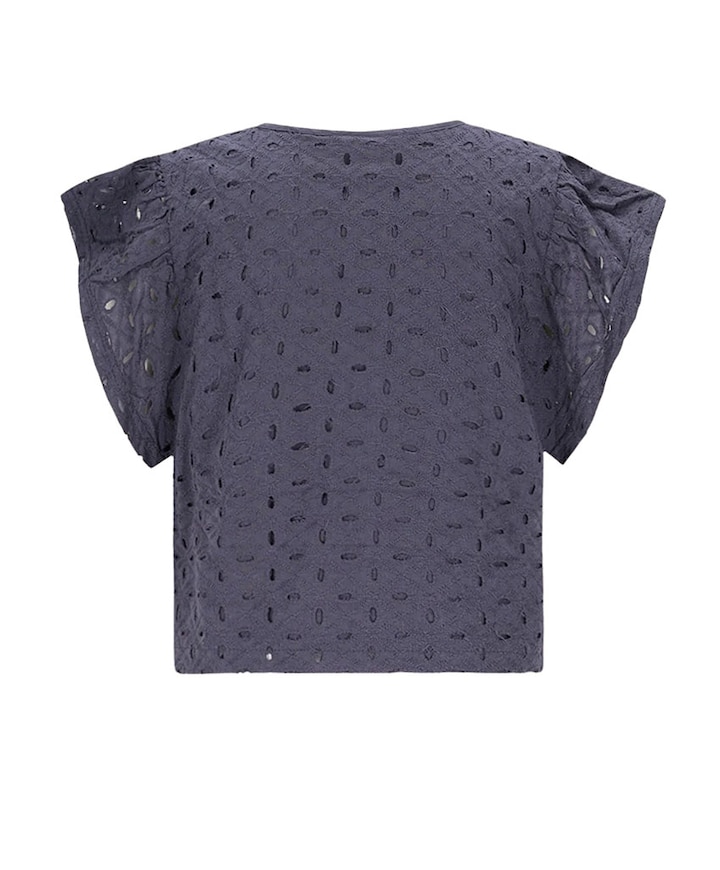 Meisjes blouse korte mouw blauw