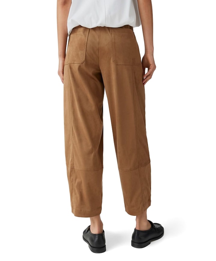 Myha barrel velours dames broek bruin