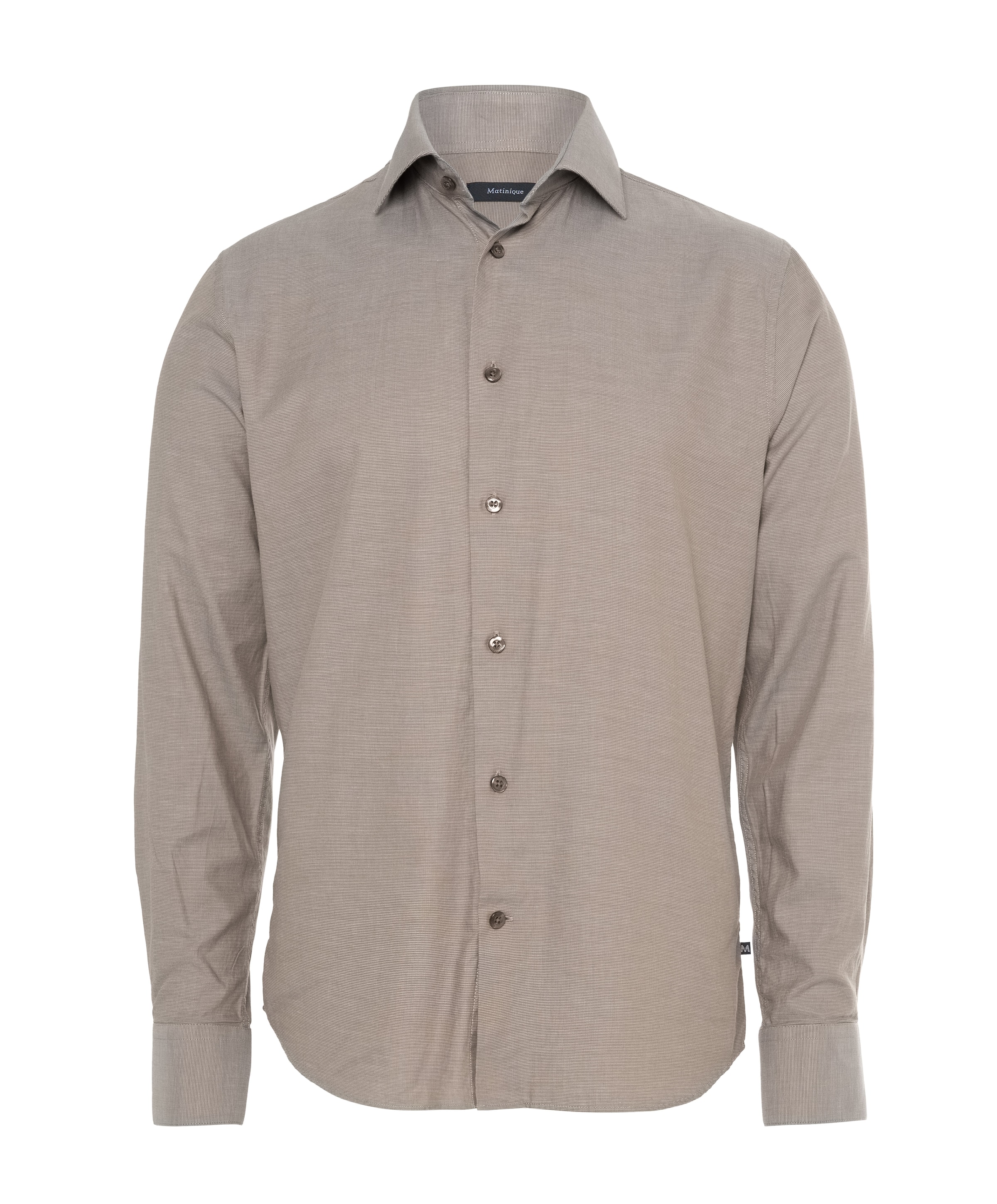 Heren overhemd lange mouw bruin