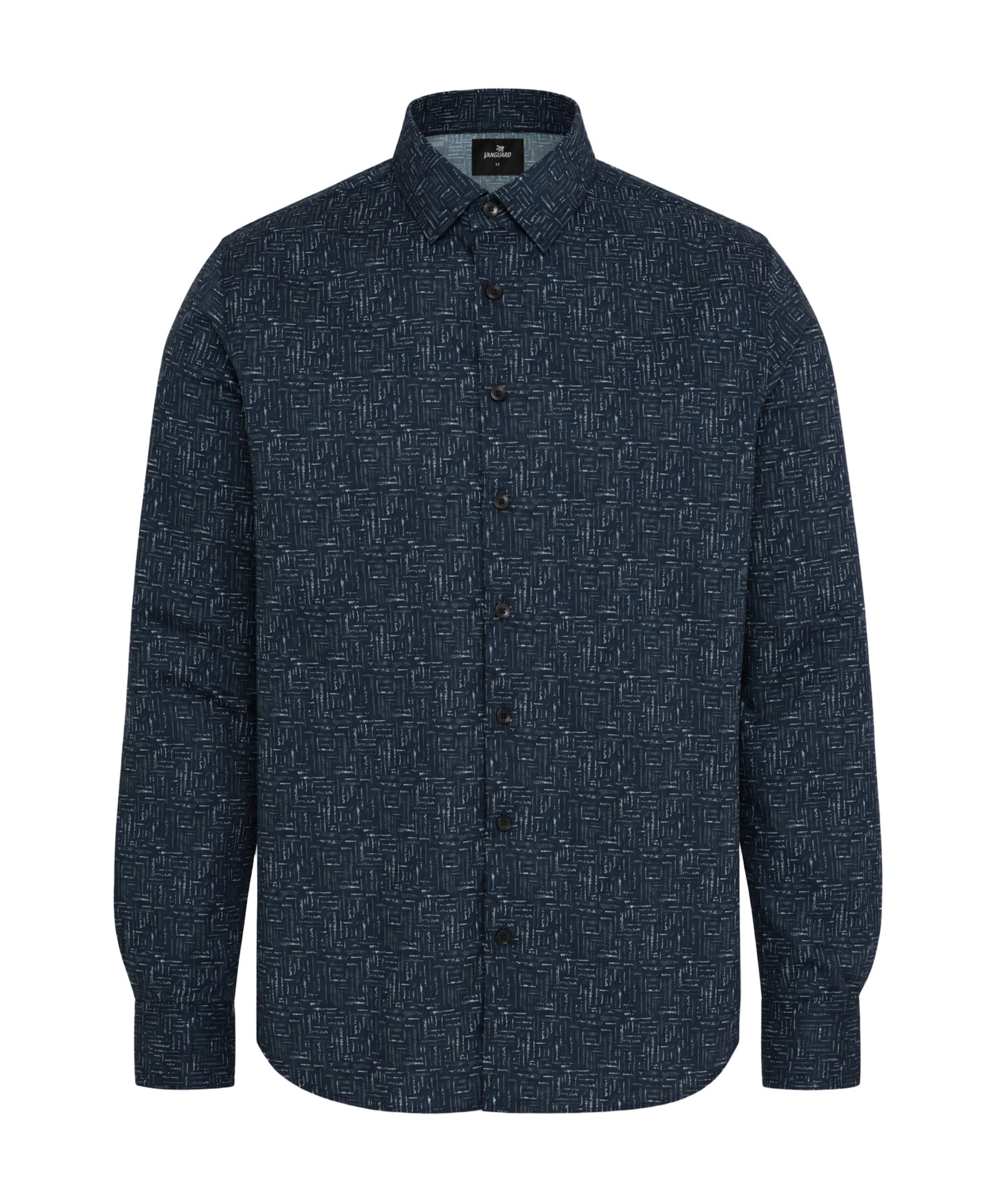 Heren overhemd lange mouw blauw