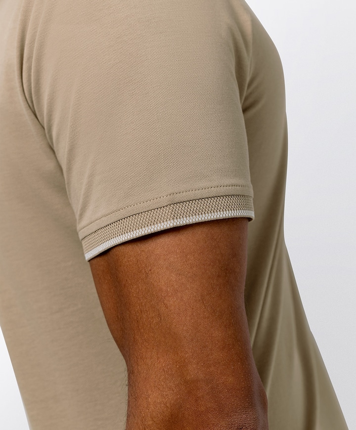 Heren polo beige