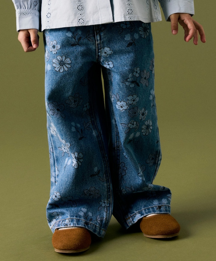 NMFROSE WIDE AOP 2633-IM meisjes jeans blauw