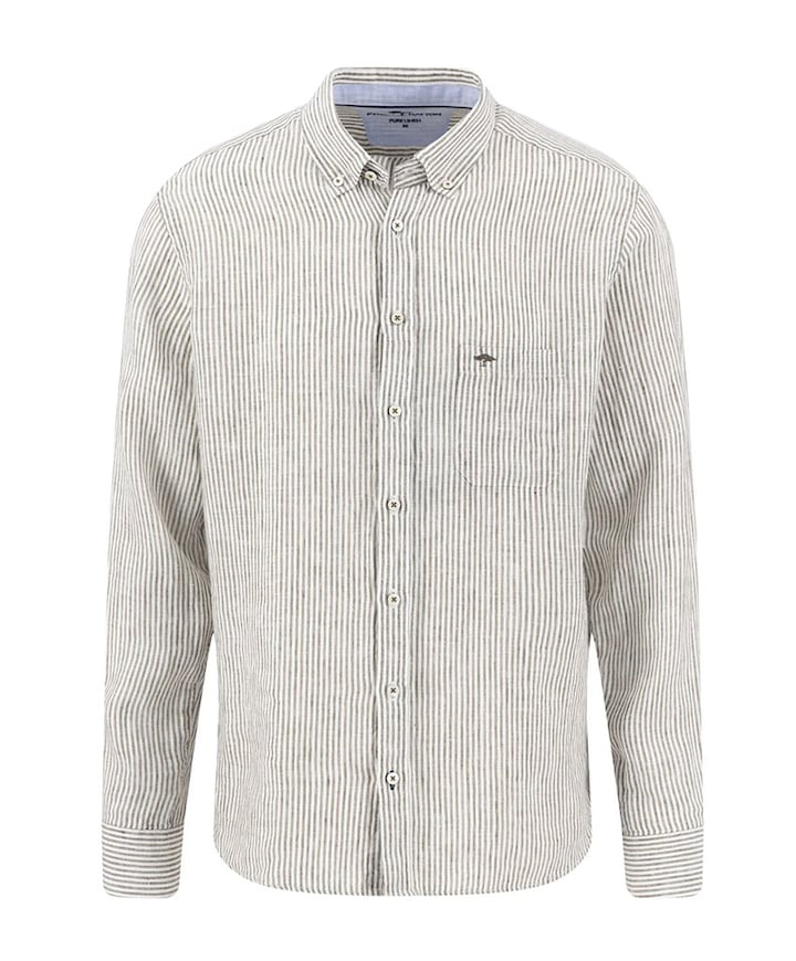 Heren overhemd lange mouw groen