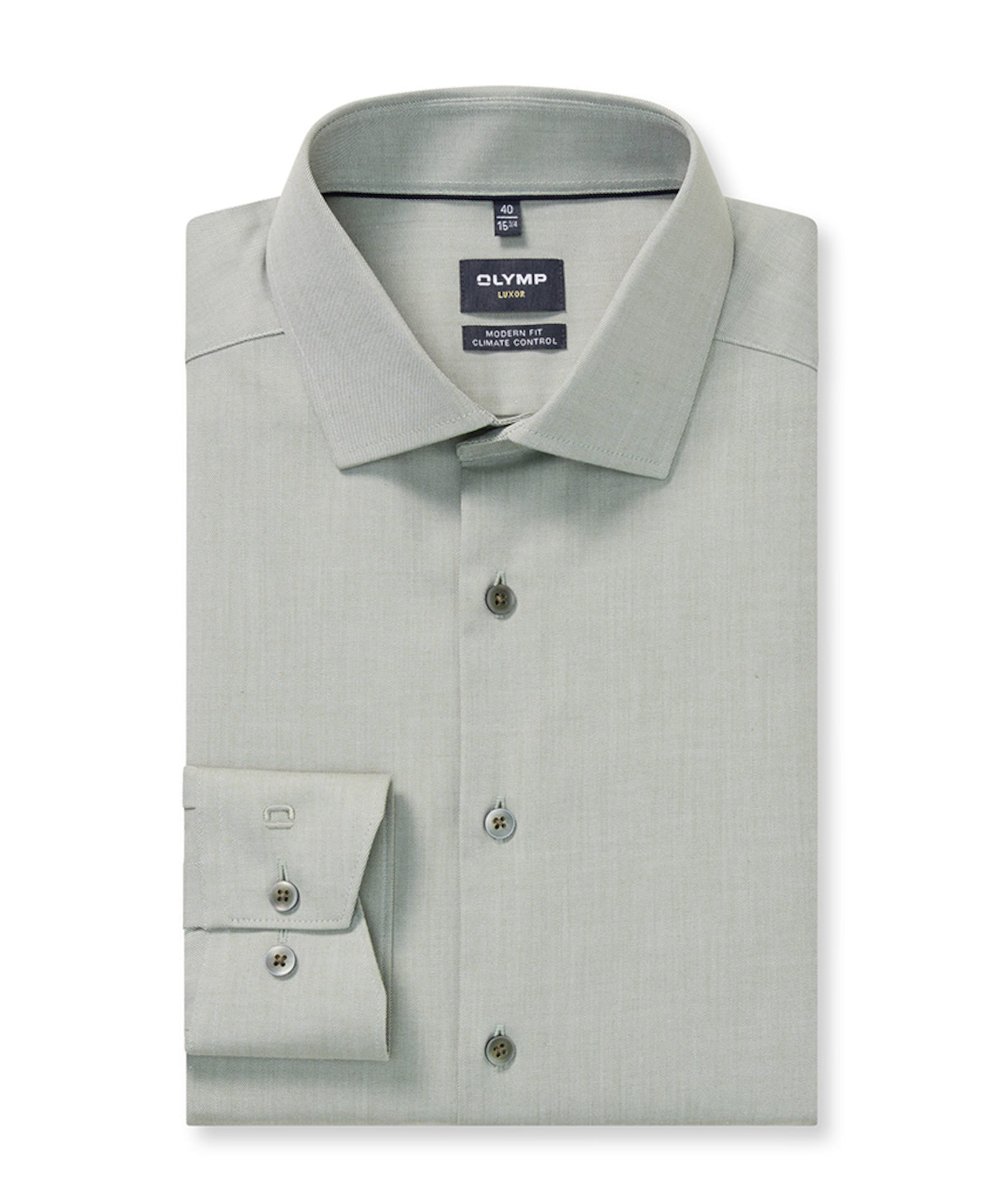 Heren overhemd lange mouw groen