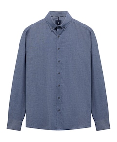 Heren overhemd lange mouw blauw