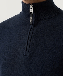 Heren trui met rits blauw