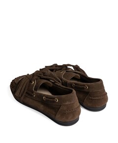 PW44 boat loafer fringe dames loafers bruin