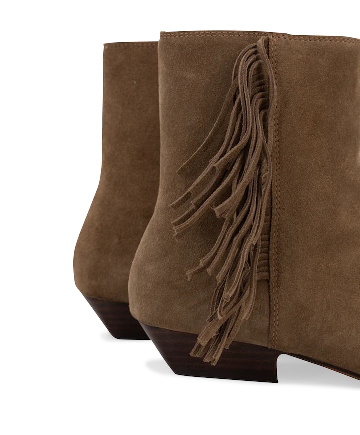 dames enkellaarzen beige