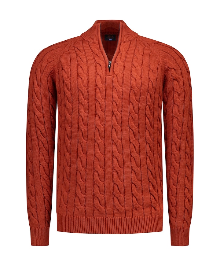 Heren trui met rits rood