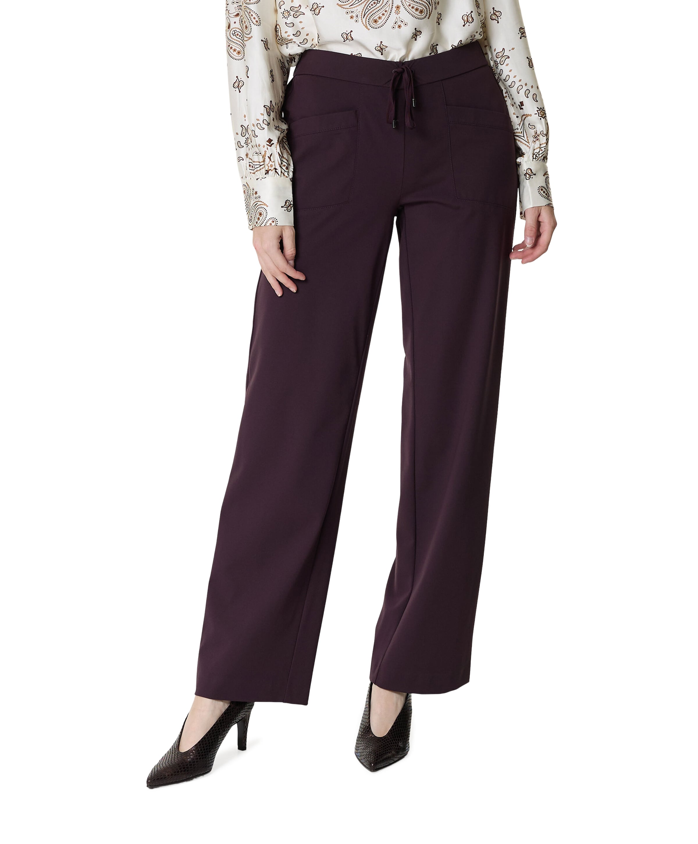 Sue Wide dames broek bordeaux