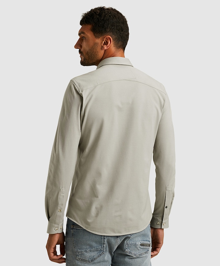 Heren overhemd lange mouw grijs