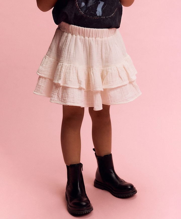 Meisjes rok ecru
