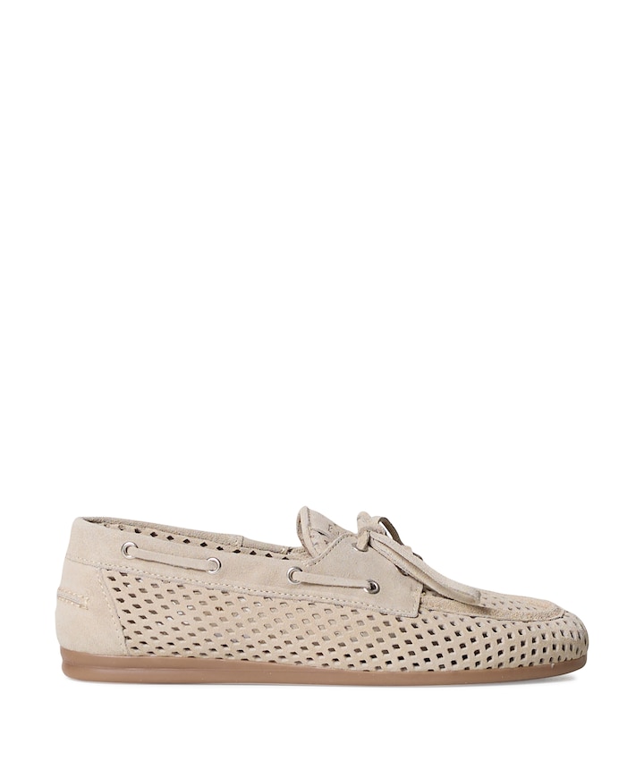Boat loafer dames beige