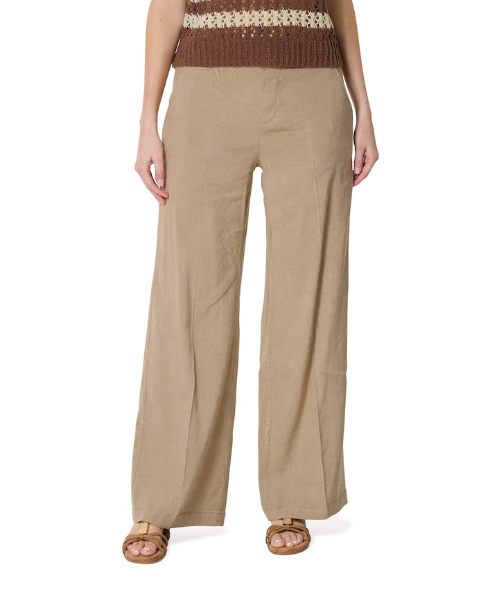 Mara Wide Leg dames broek beige