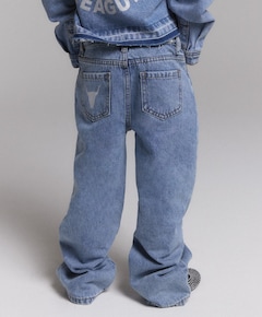 woven flowy denim meisjes jeans blauw