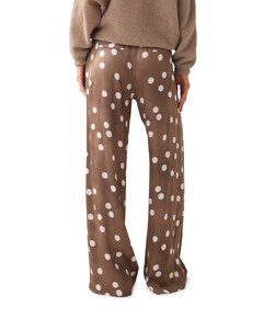 Irregular dot heavy dames broek beige