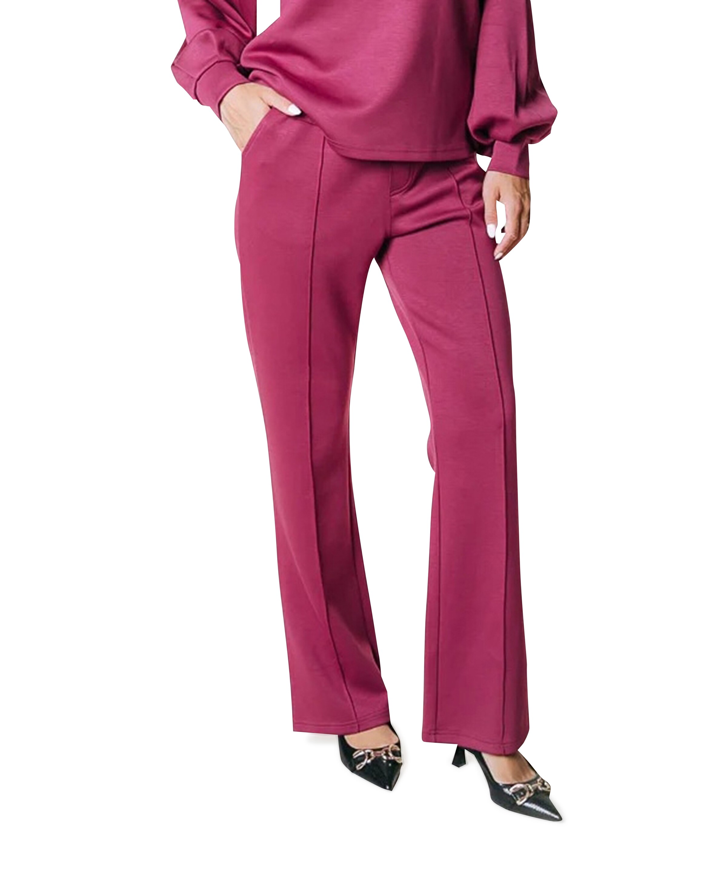 Jiby Pintuck Straight broek roze