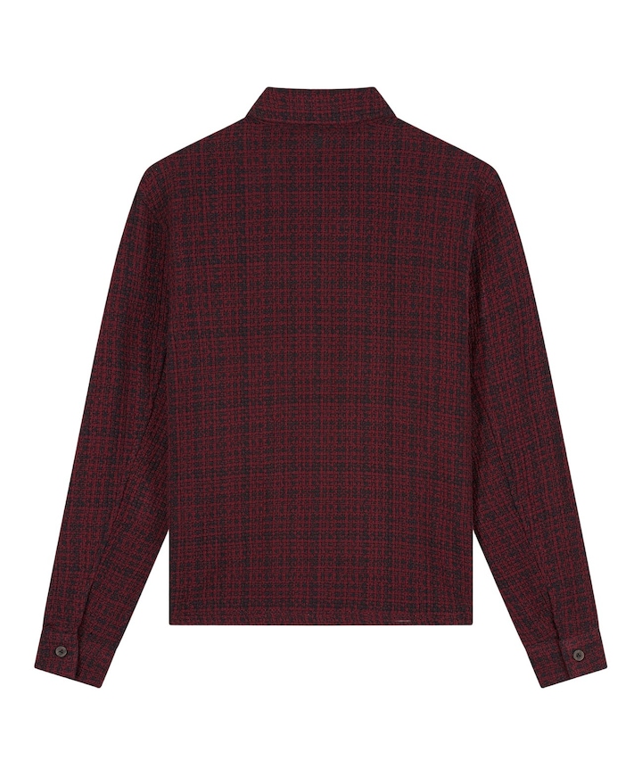 Heren overhemd lange mouw bordeaux