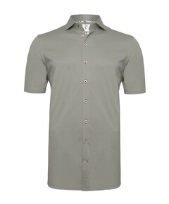 Heren overhemd korte mouw groen