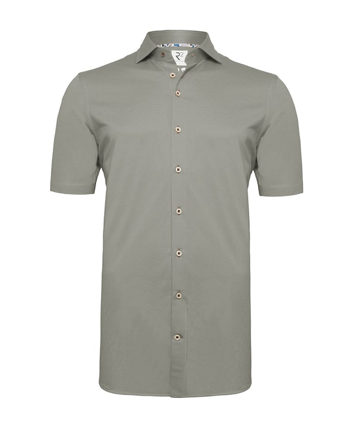 Heren overhemd korte mouw groen
