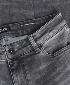 Straight Wide Fit jongens jeans grijs
