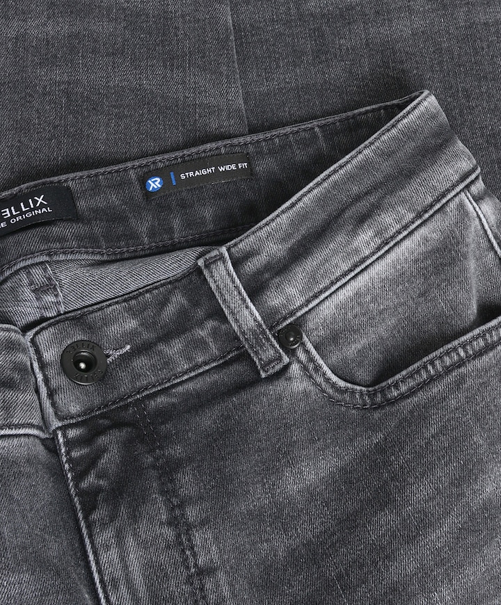 Straight Wide Fit jongens jeans grijs