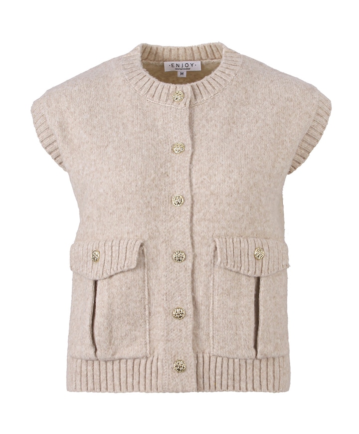 Dames gilet beige