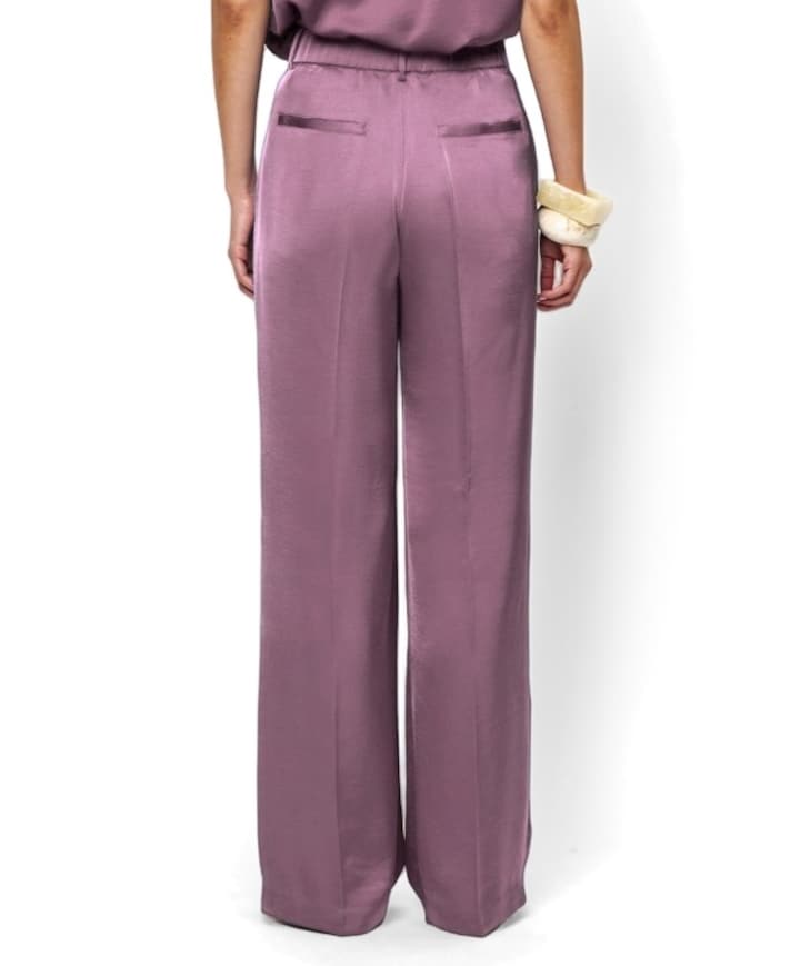 Jules satin smart pants dames broek paars
